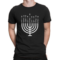 Happy Hanukkah Menorah Vintage Hebrew Jewish Holiday T-shirt T-shirt | Artistshot