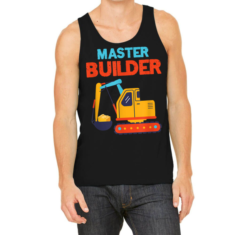 Master Builder Excavator Building Blocks Children Kids Toy For Fans Tank Top | Artistshot