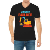 Master Builder Excavator Building Blocks Children Kids Toy For Fans V-neck Tee | Artistshot