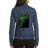 Csi, Evidence, Csi Crime Scene Investigation Las Vegas Tv Show Crime D Ladies Denim Jacket | Artistshot