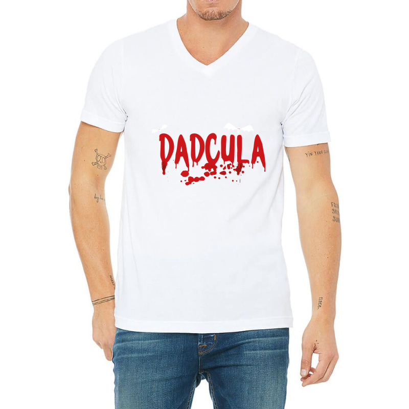 Dadcula  Dracula  Cute Funny Halloween Costume Design   Copy V-neck Tee | Artistshot