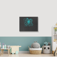 Octopus Cool Vintage Marine Biologist Ocean Sea Life 4 Landscape Canvas Print | Artistshot