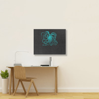 Octopus Cool Vintage Marine Biologist Ocean Sea Life 4 Landscape Canvas Print | Artistshot