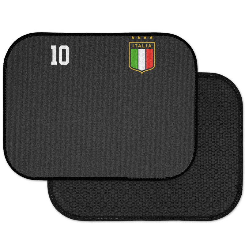 Italia Team Sports Number 10 Italy Soccer Italian Flag Rear Car Mat | Artistshot