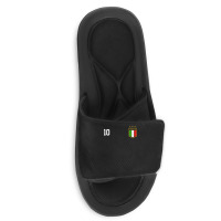 Italia Team Sports Number 10 Italy Soccer Italian Flag Slide Sandal | Artistshot