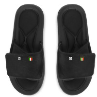 Italia Team Sports Number 10 Italy Soccer Italian Flag Slide Sandal | Artistshot