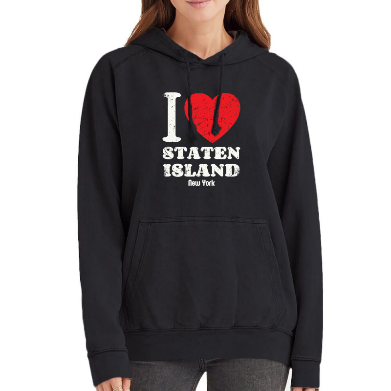 I,love,staten,island,new-york-city,usa,distressed,grunge,pullover,hood Vintage Hoodie by cm-arts | Artistshot