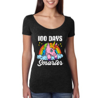 Kids 100 Days Smarter Unicorn 100th Day Of School Girls Kids T Shirt Women's Triblend Scoop T-shirt | Artistshot