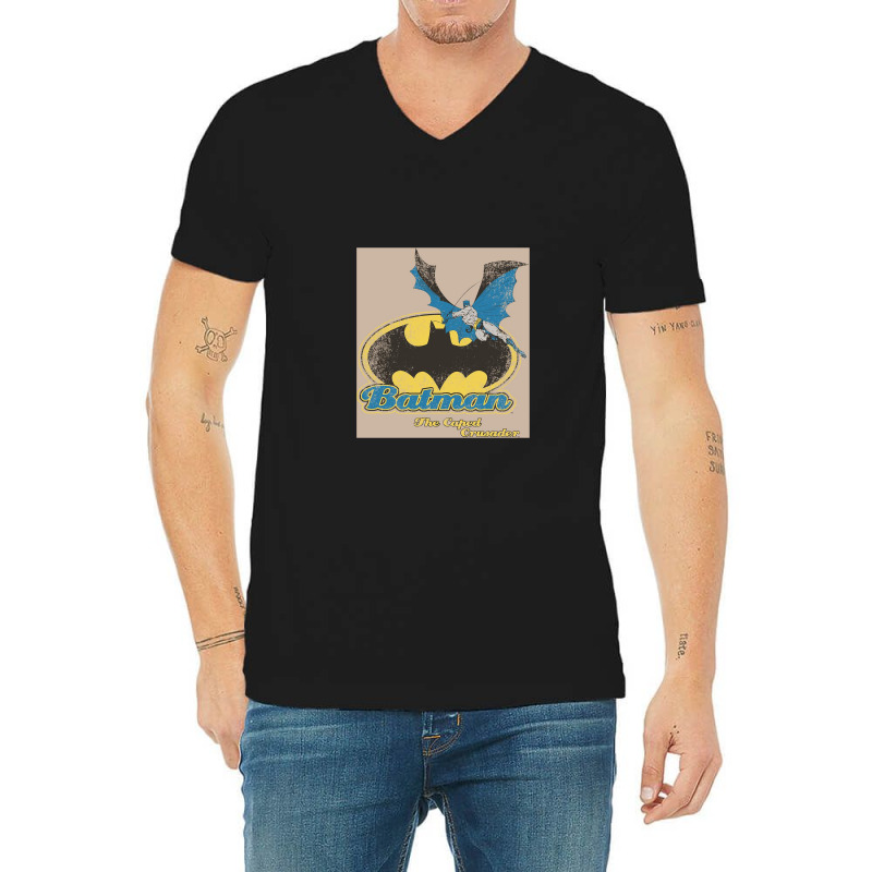 Caped Crusader Retro V-neck Tee | Artistshot