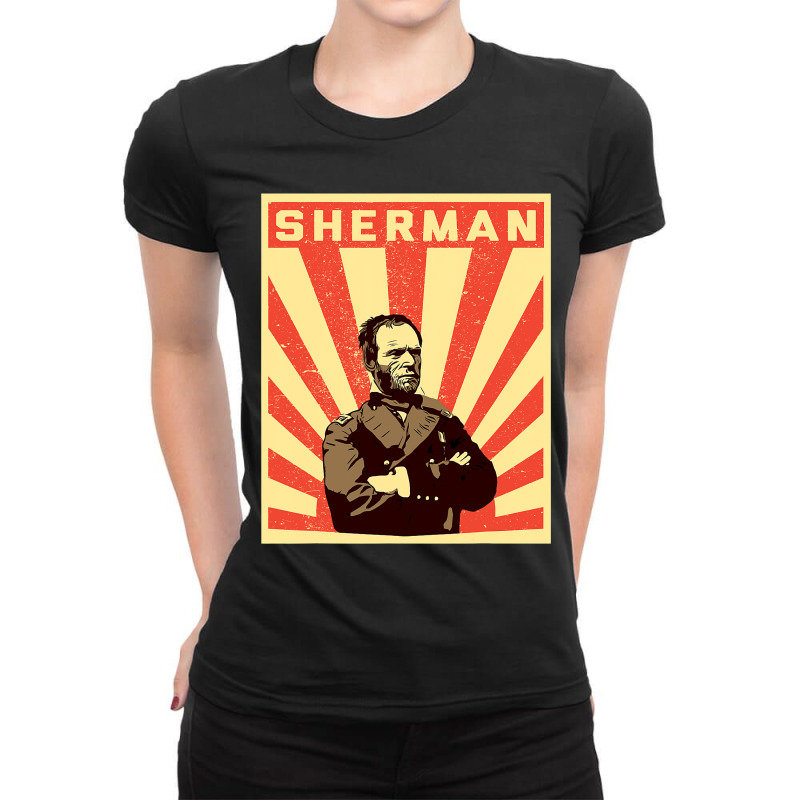 William Tecumseh Sherman Propaganda Design  General Sherman Ladies Fitted T-Shirt by CUSER3772 | Artistshot