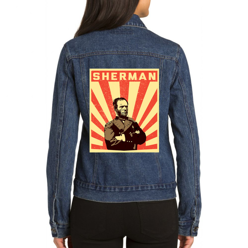 William Tecumseh Sherman Propaganda Design  General Sherman Ladies Denim Jacket by CUSER3772 | Artistshot