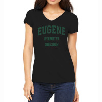 Eugene Oregon Or Vintage Athletic Sports Design Women's V-neck T-shirt | Artistshot