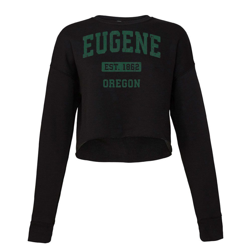 Eugene Oregon Or Vintage Athletic Sports Design Cropped Sweater by CUSER3772 | Artistshot