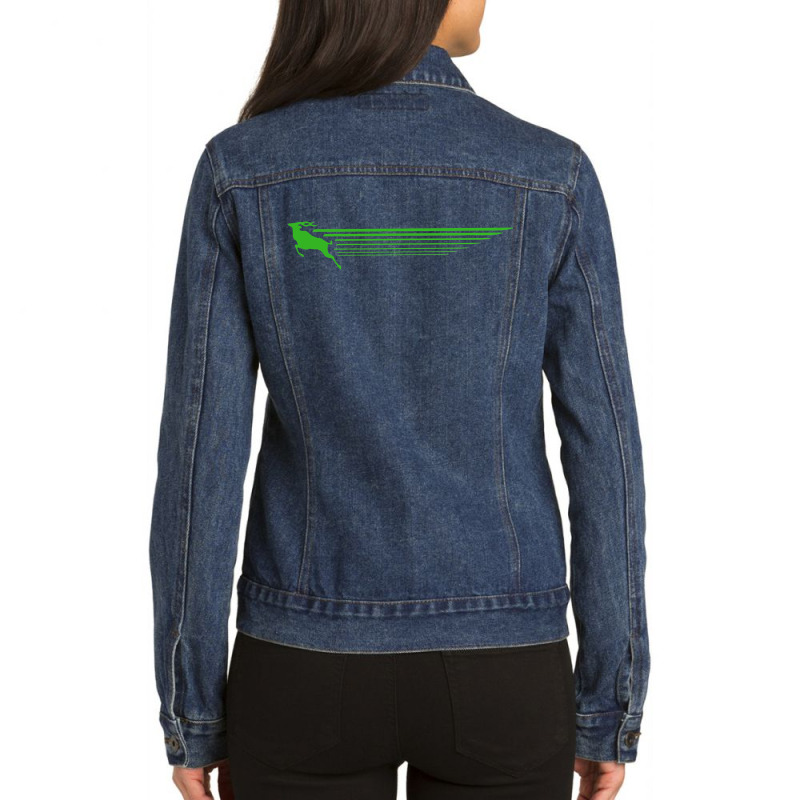 Run Like An Antelope Ladies Denim Jacket by CUSER3772 | Artistshot