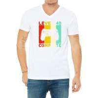 Neu 40. Geburtstag Männer Gamer Level 40 V-neck Tee | Artistshot