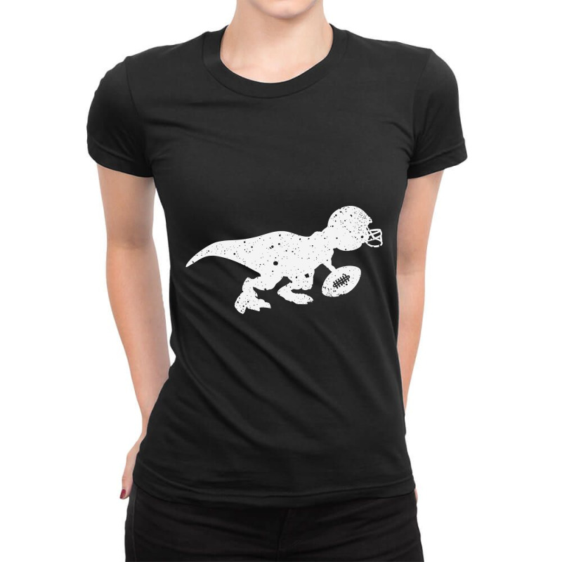 Dinosaurs Reptile Football Rugby Rugger Player Game Gift Ladies Fitted T-Shirt by EricWade | Artistshot