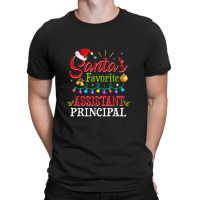 Santa's Favorite Assistant Principal Christmas Light T-shirt | Artistshot