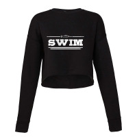 Distressed Look Swimming Gift For Swimmers Cropped Sweater | Artistshot