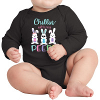 Chillin With My Peeps Tshirt Easter Bunny Candy Gift Long Sleeve Baby Bodysuit | Artistshot