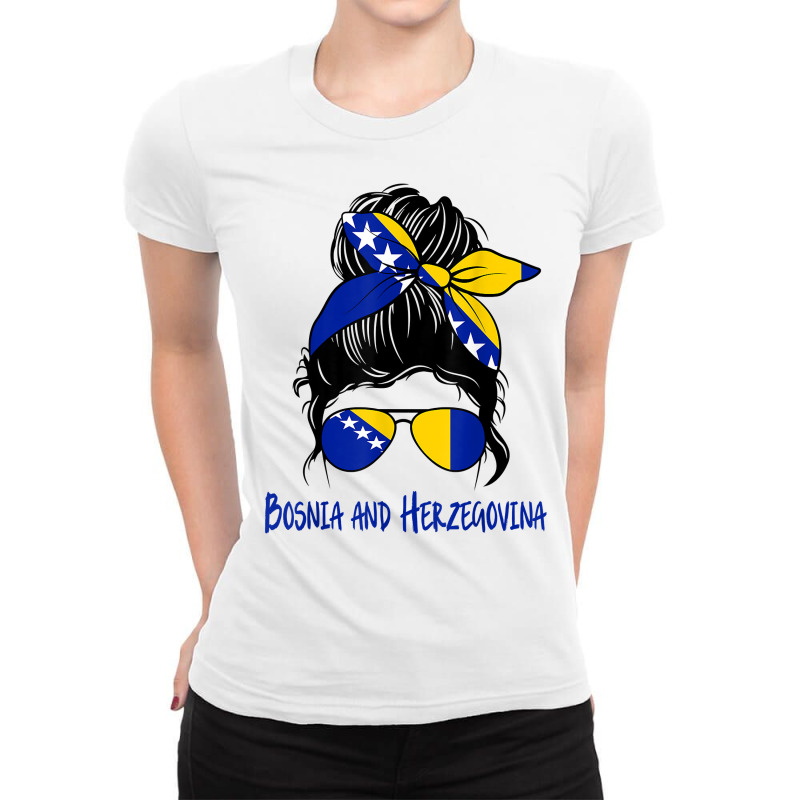 Bosnian Girl Bosniaks Girl Bosnia And Herzegovina Woman Flag T Shirt Ladies Fitted T-Shirt by pypybedypa | Artistshot