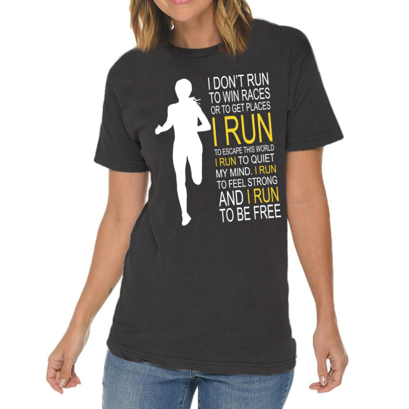 Female Runner Girl Women I Don't Run To Win Races Vintage T-shirt | Artistshot