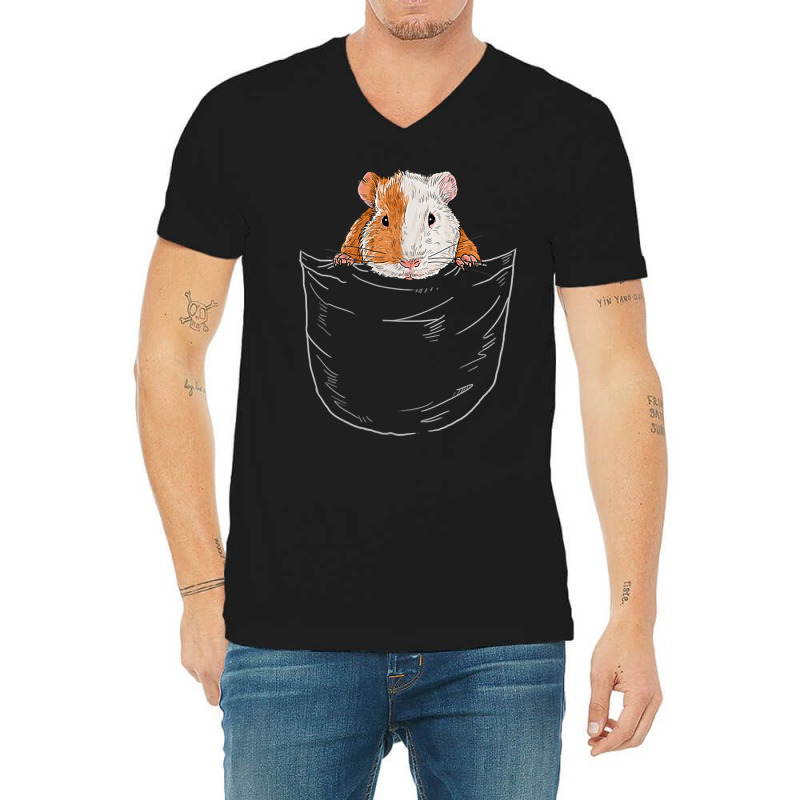 Funny Cavy Lover Guinea Pig Owner Rodent In Breast Pocket T Shirt V-neck Tee | Artistshot