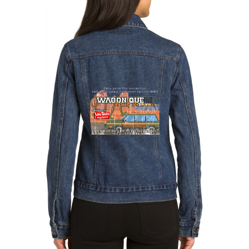 The Wagon Quee Family Truckster Distressed   Vacation Ladies Denim Jacket by cm-arts | Artistshot