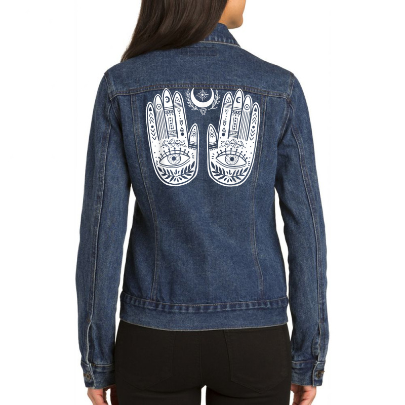 Fortune Telling Teller Foretelling Chiromancy Palmistry T Shirt Ladies Denim Jacket by pypybedypa | Artistshot