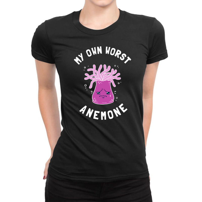 My Own Worst Anemone Ladies Fitted T-Shirt by cm-arts | Artistshot