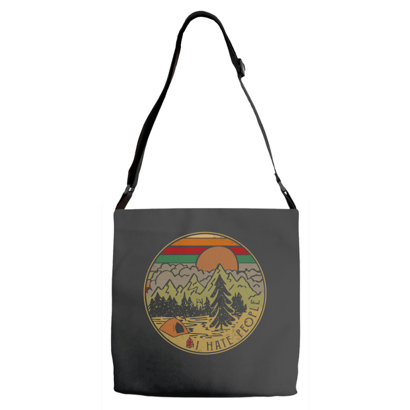 I Hate People Camping Outdoors Adjustable Strap Totes | Artistshot