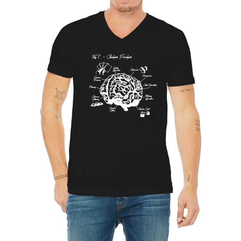 Analysis Paralysis White Print Classic V-Neck Tee by cm-arts | Artistshot