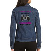 Humorous Games Gaming Gamer Ladies Denim Jacket | Artistshot