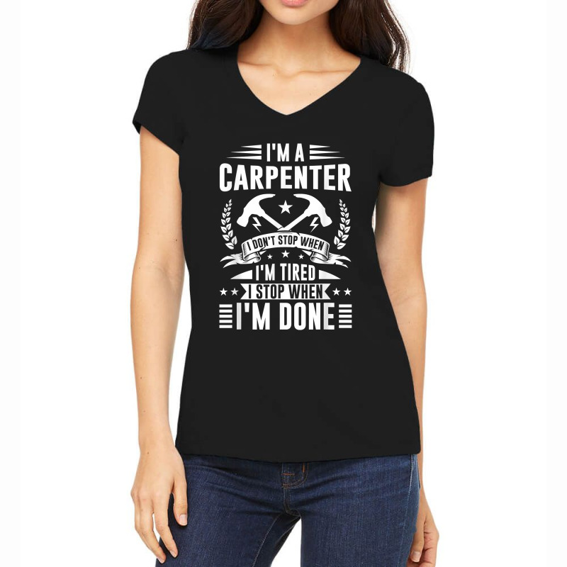 Mens Cool Carpenter Funny Joiner Hard Work Woodworking For Fans Women's V-Neck T-Shirt by IrmaJeannette | Artistshot