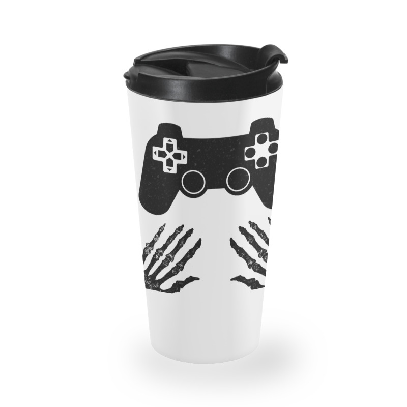 Funny Gamer Halloween Spooky Skeleton Hands Gift Kids Boys Girls Teens Travel Mug | Artistshot