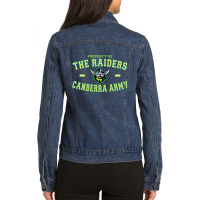 Nrl The Canberra Raiders Army Ladies Denim Jacket | Artistshot