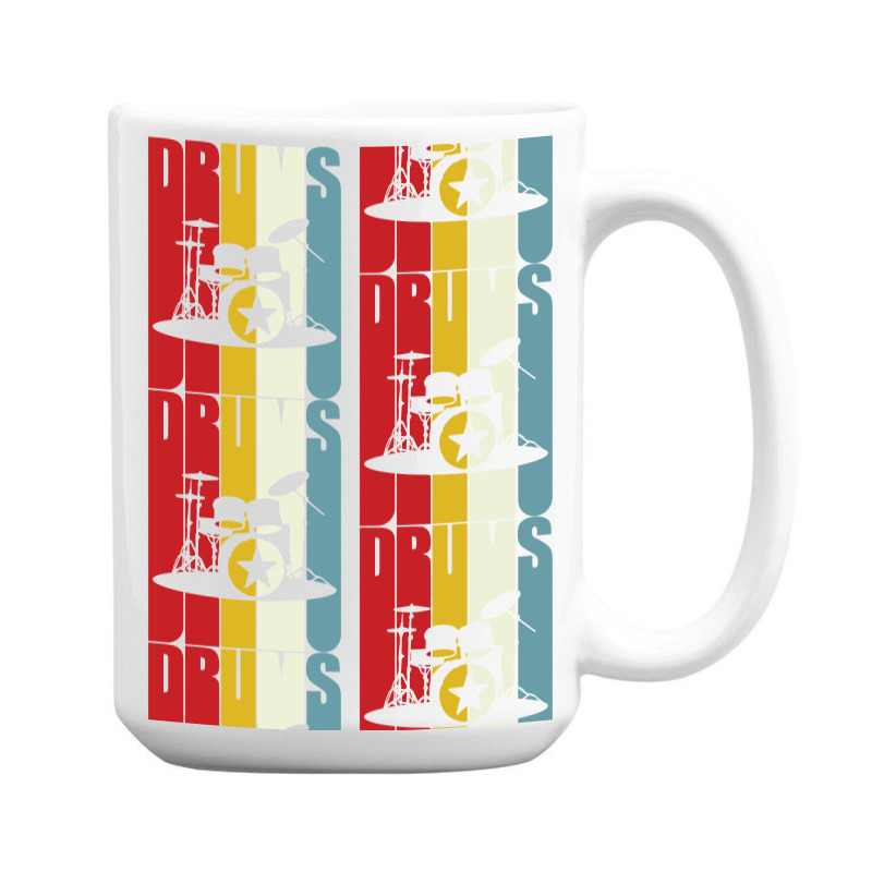 Retro Drums Drummer Gift Idea S S Vintage 15 Oz Coffee Mug | Artistshot