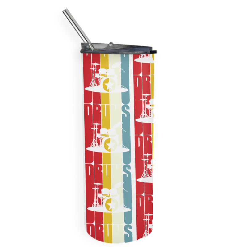 Retro Drums Drummer Gift Idea S S Vintage Skinny Tumbler | Artistshot