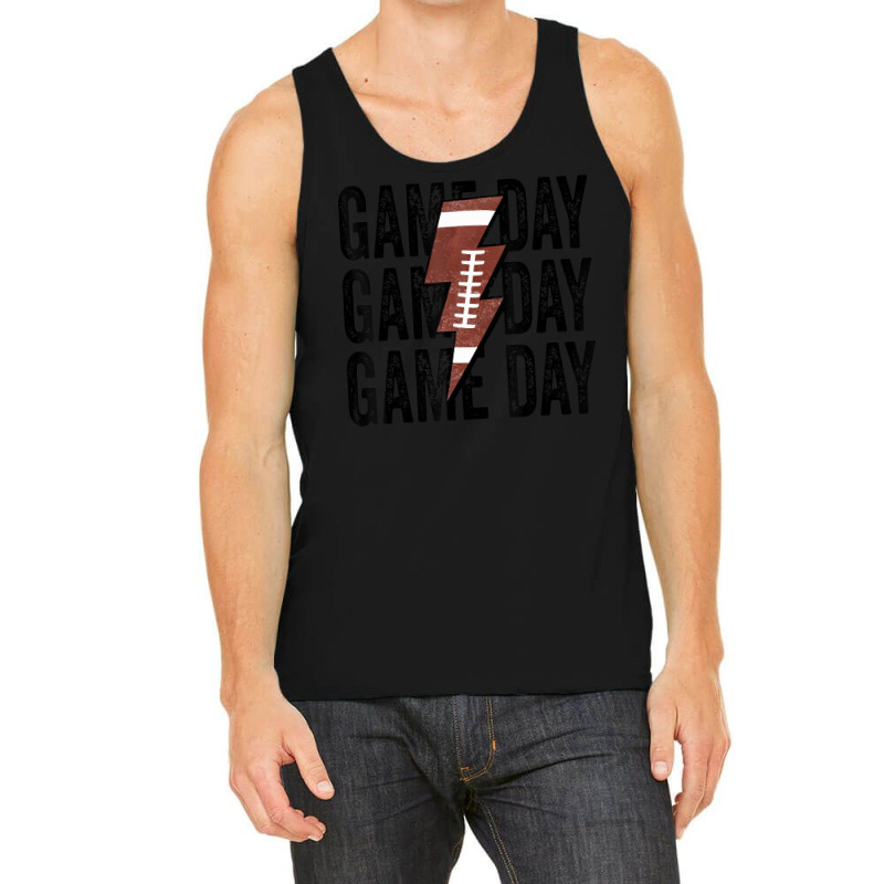 Vintage Game Day Football Lightning Bolt Team Sport Tank Top by Jerhogen528 | Artistshot