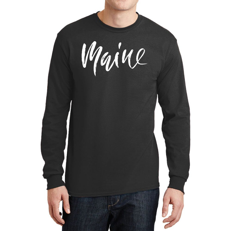 Retro Maine Heaven Long Sleeve Shirts | Artistshot