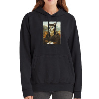 Mona Lisa Cat Vintage Hoodie | Artistshot