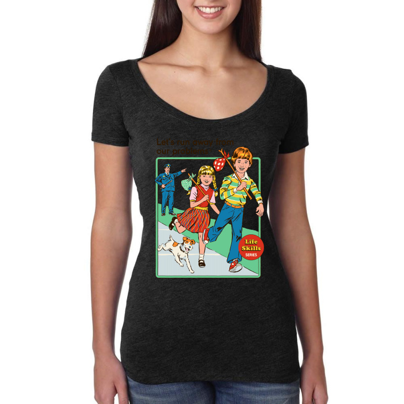 Let's Run Away Women's Triblend Scoop T-shirt by cm-arts | Artistshot