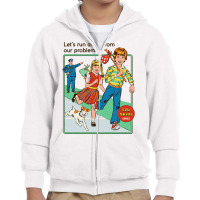 Let's Run Away Youth Zipper Hoodie | Artistshot