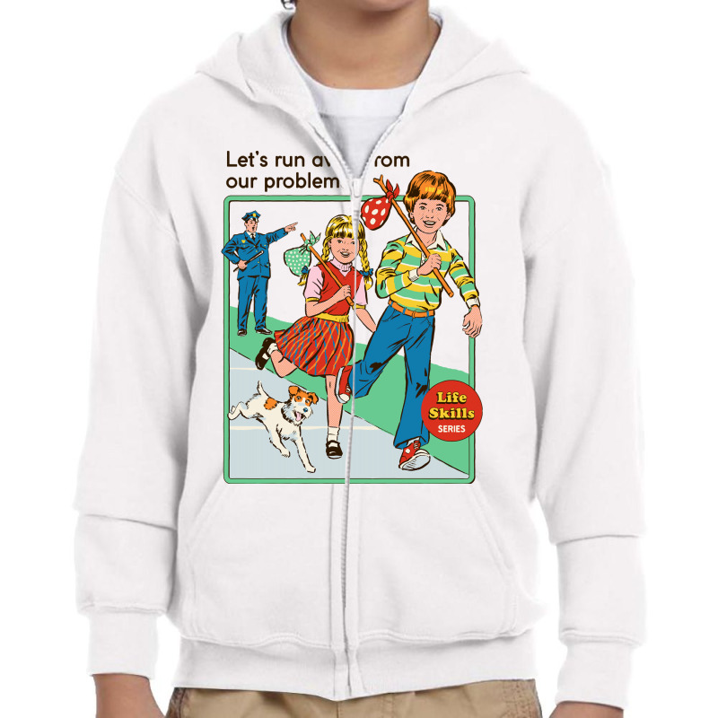 Let's Run Away Youth Zipper Hoodie by cm-arts | Artistshot