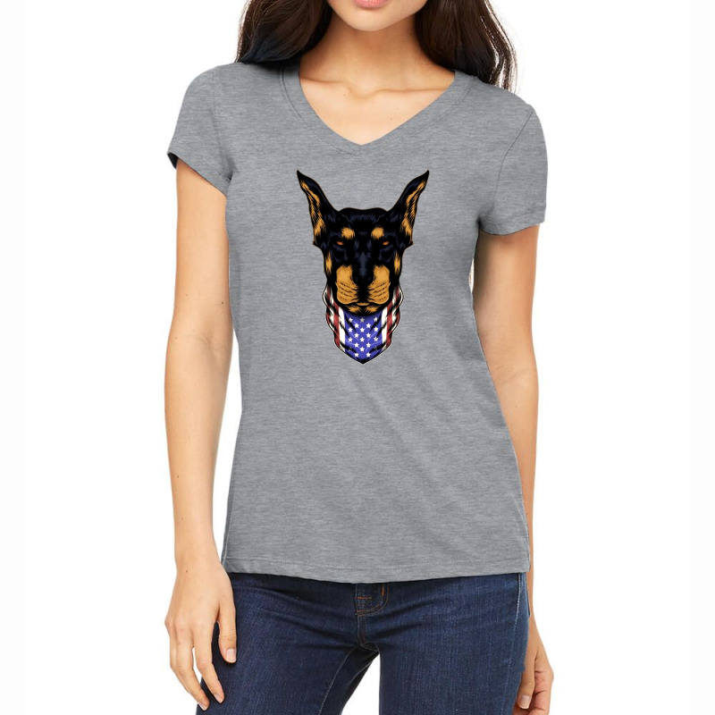 Doberman Bandana Women's V-neck T-shirt | Artistshot