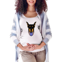 Doberman Bandana Maternity Scoop Neck T-shirt | Artistshot