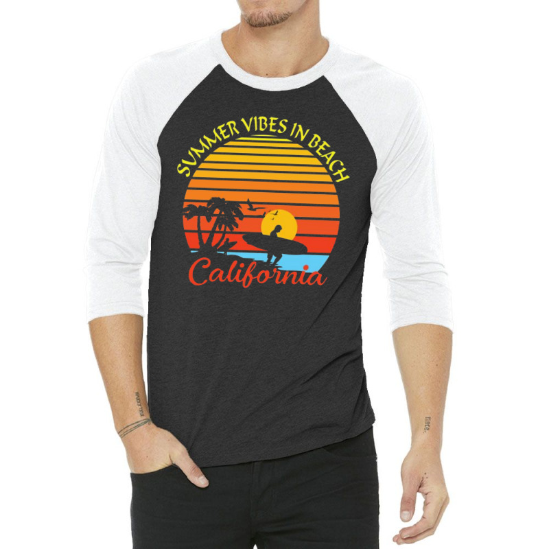 Summer Vibes California Beach 3/4 Sleeve Shirt | Artistshot