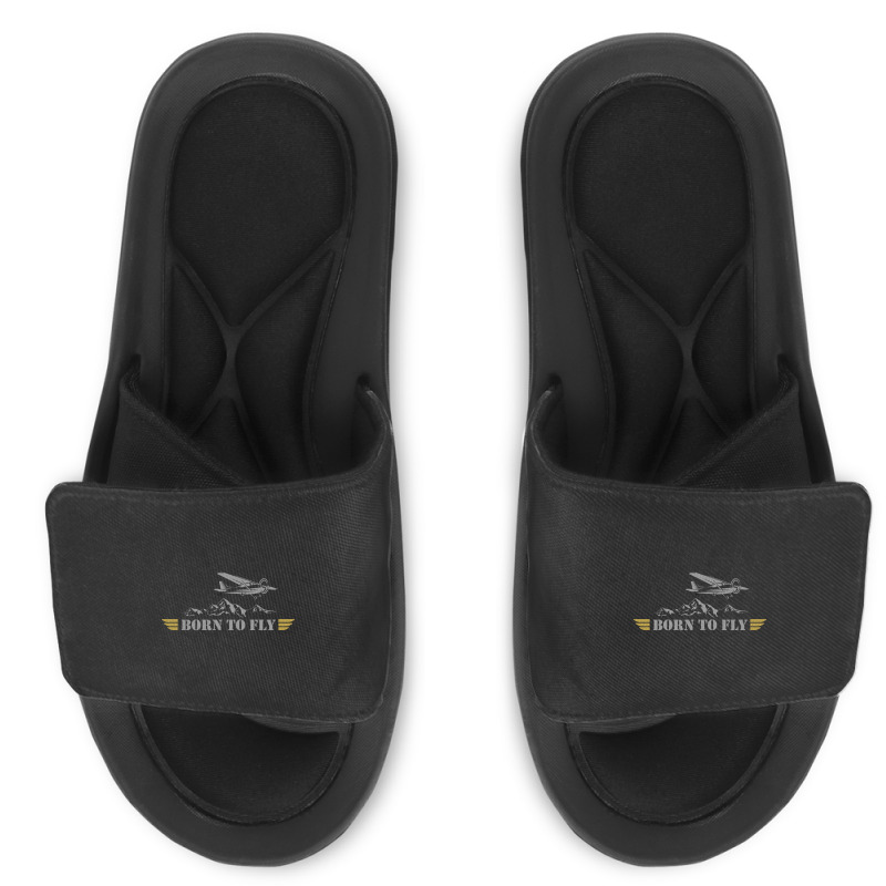 Born To Fly  Pilot Plane - Single Airplane Slide Sandal | Artistshot