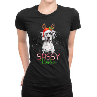 Dalmatian Dog Christmas Dalmatian Im The Sassy Reindeer Santa Dog 494  Ladies Fitted T-shirt | Artistshot