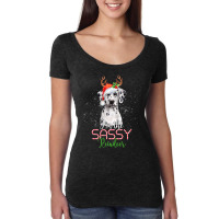 Dalmatian Dog Christmas Dalmatian Im The Sassy Reindeer Santa Dog 494  Women's Triblend Scoop T-shirt | Artistshot