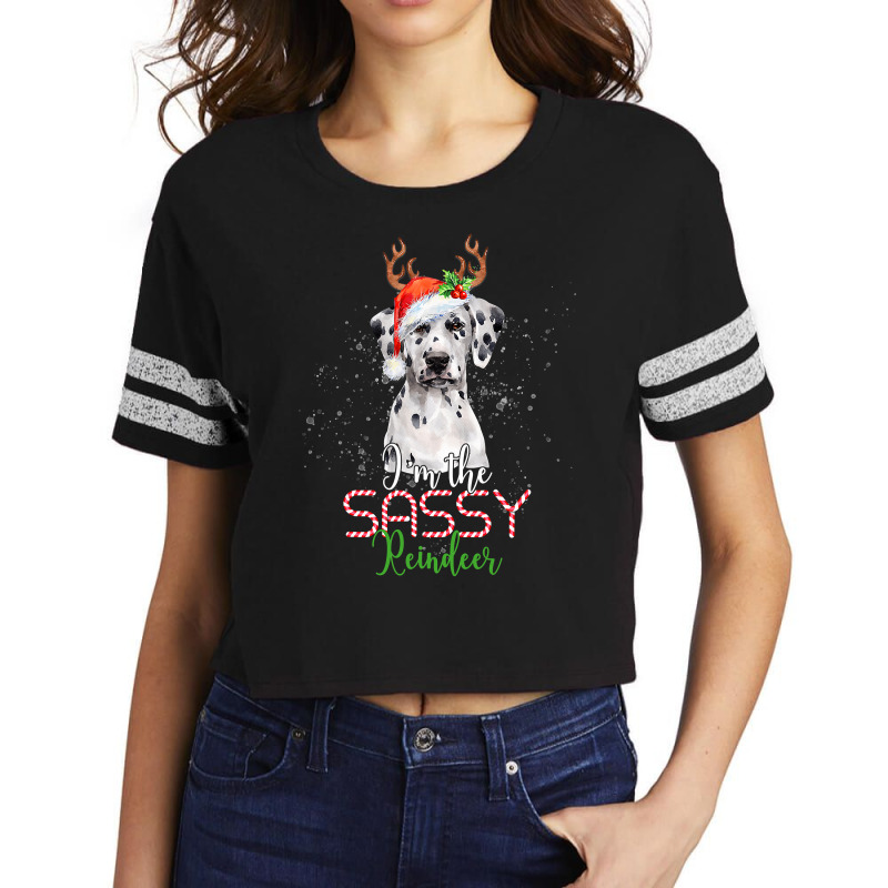 Dalmatian Dog Christmas Dalmatian Im The Sassy Reindeer Santa Dog 494  Scorecard Crop Tee by pester | Artistshot